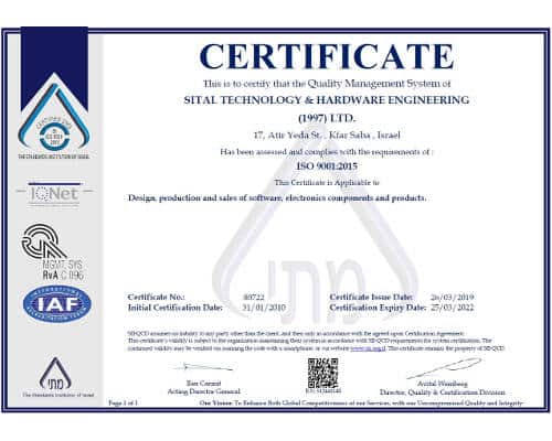Sital-ISO9001 certify